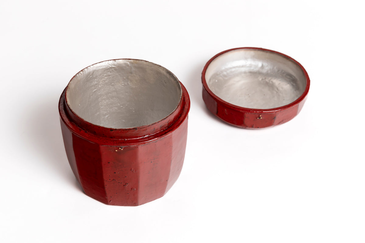 Vermilion Lacquer Faceted Box | Tohru Matsuzaki