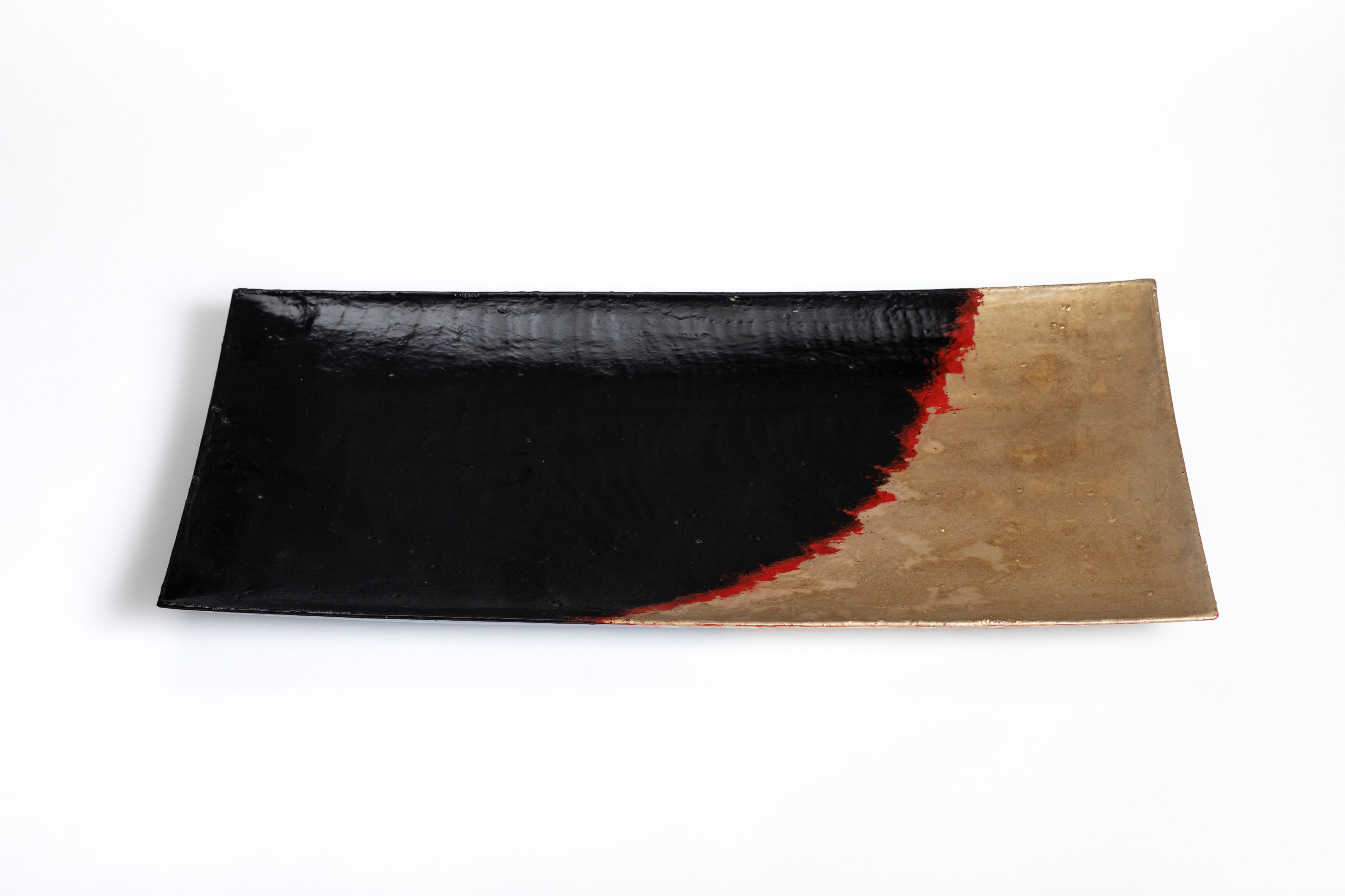 塗分長方皿 | 松崎 修