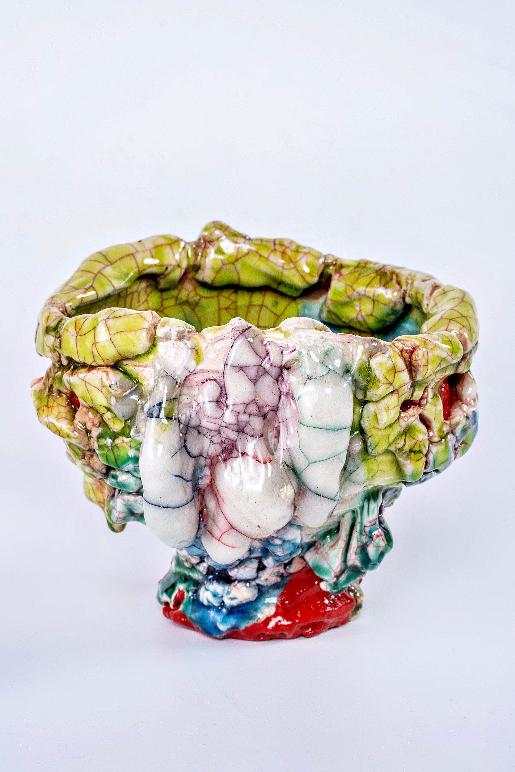 Hybrid Oribe & White Glaze Tea Bowl | 氏家 昂大