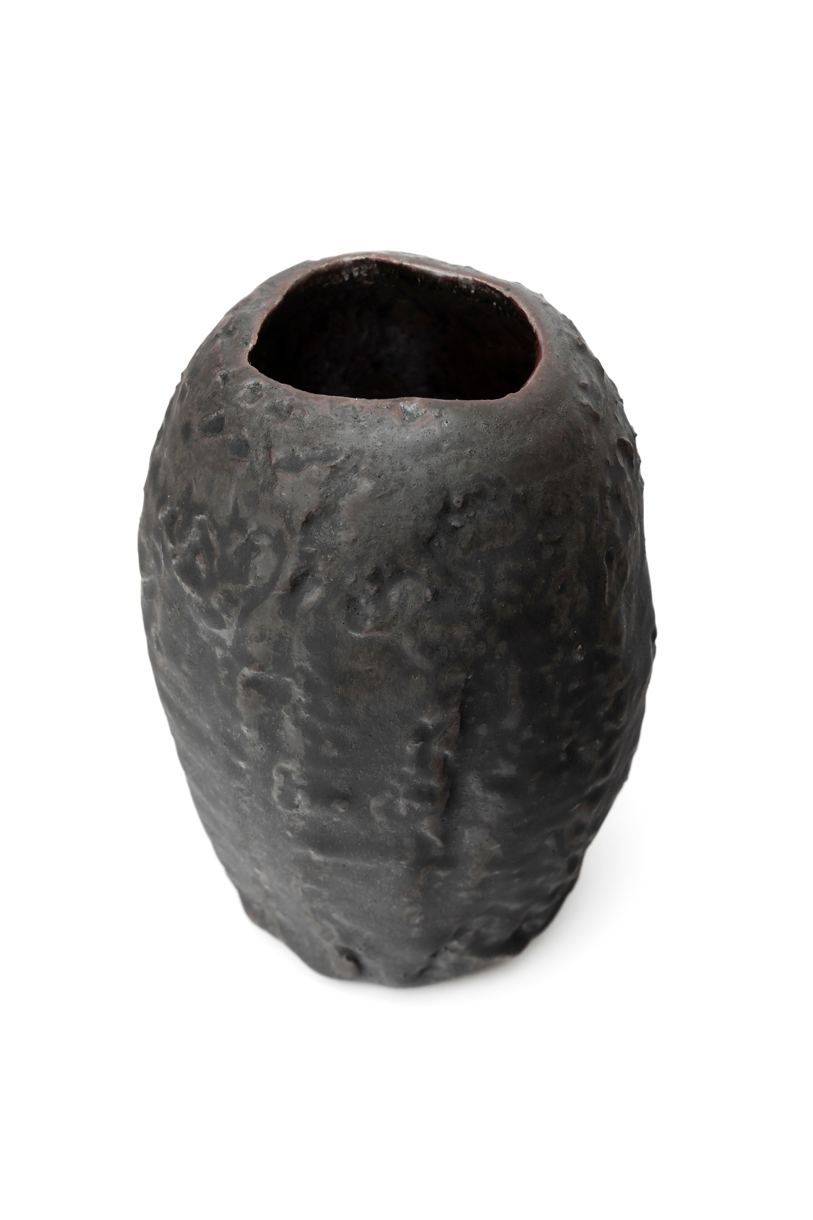 桃銀油滴煤黒花入 | 古谷 宣幸