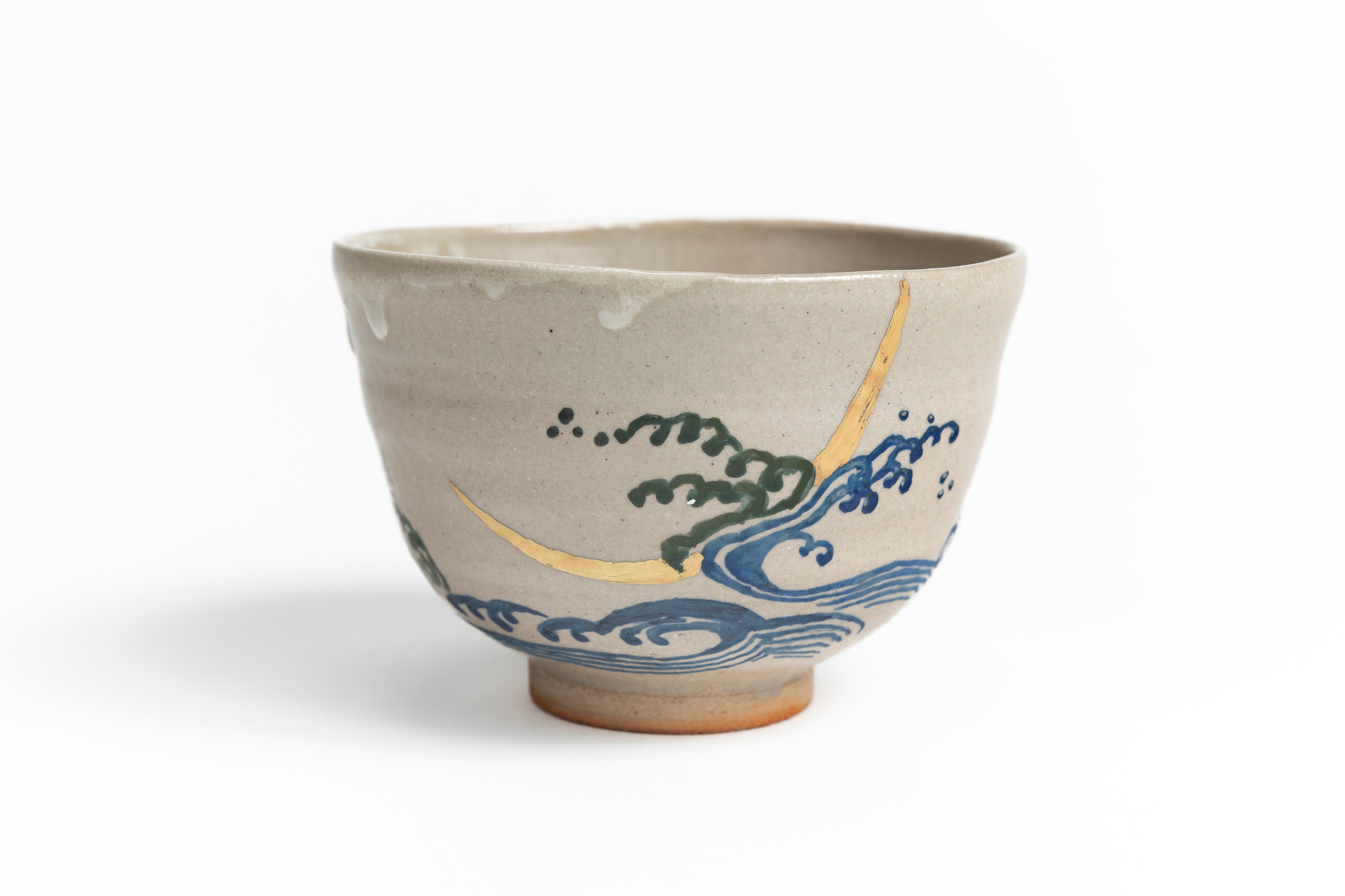 仁清写 波に三日月茶碗 | 田端 志音