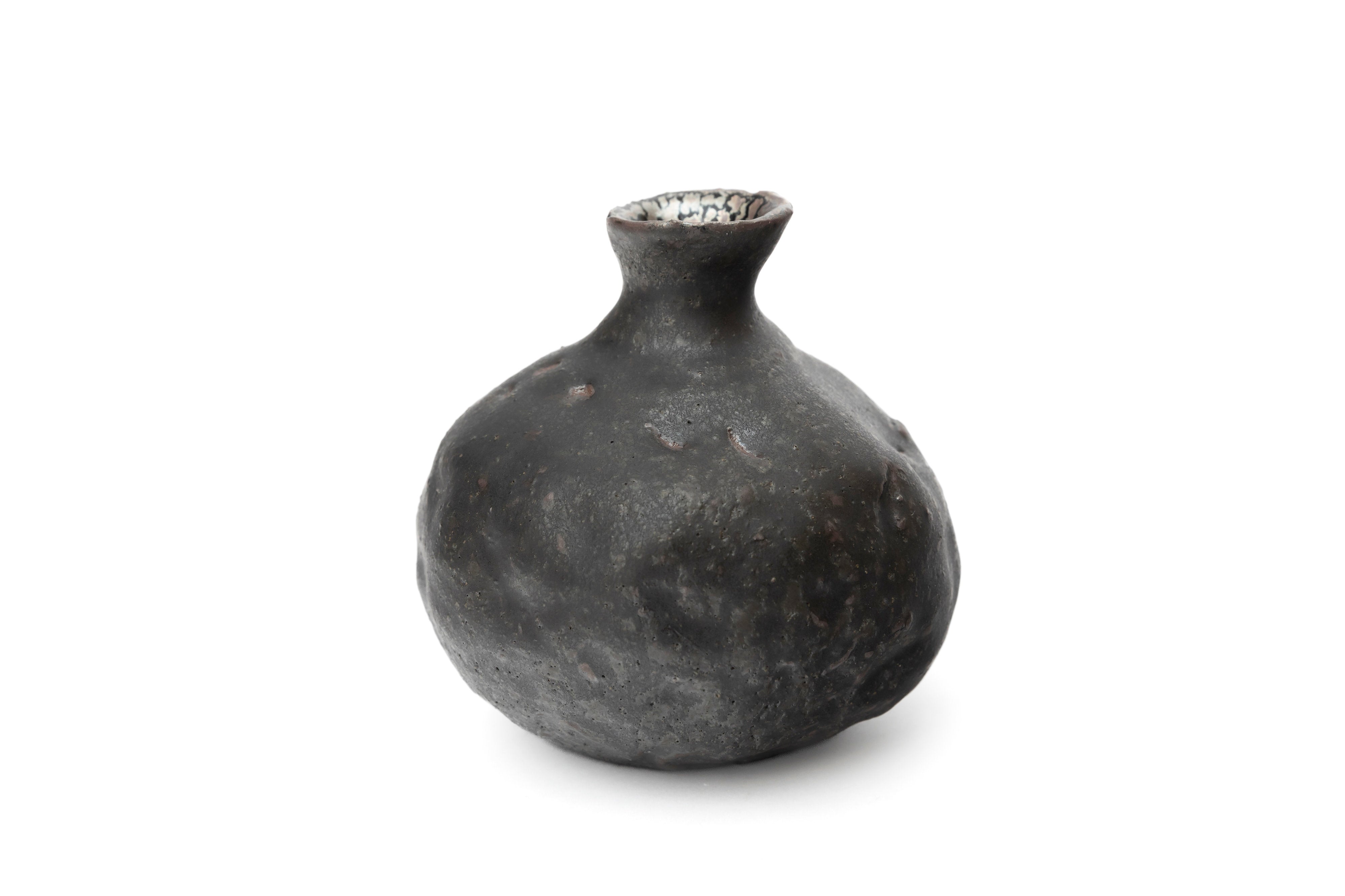 桃銀油滴煤黒徳利 | 古谷 宣幸