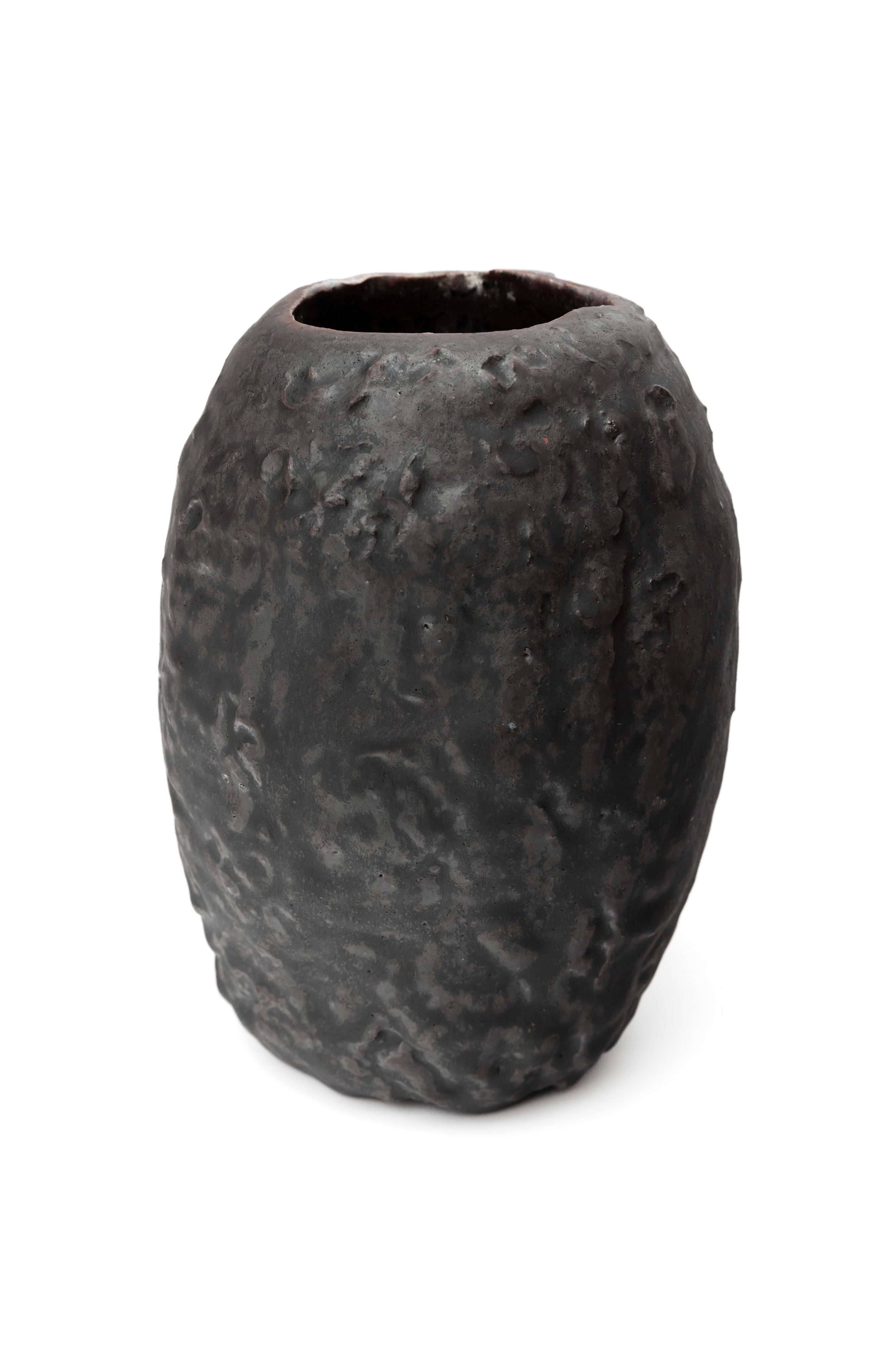 桃銀油滴煤黒花入 | 古谷 宣幸