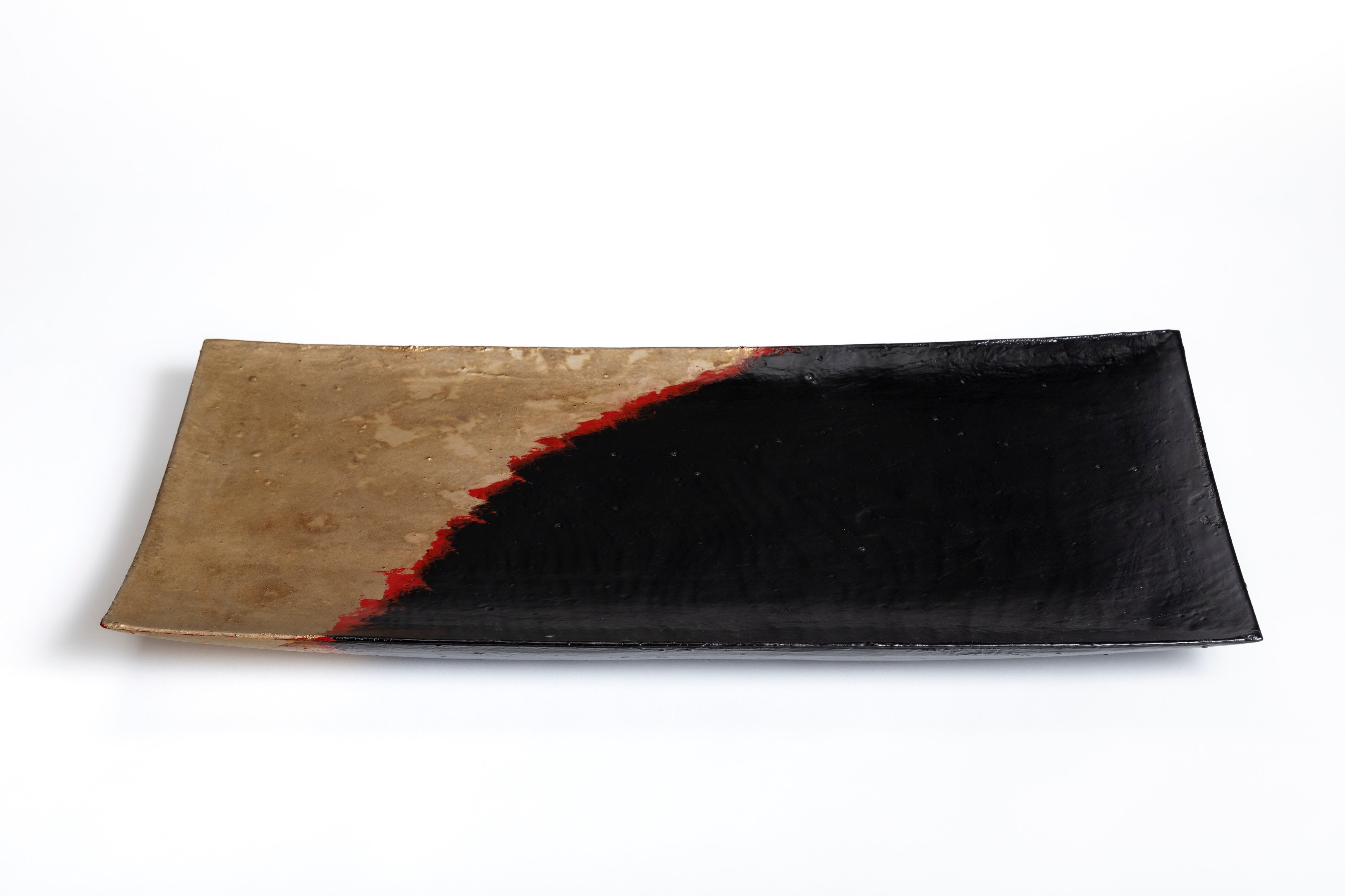 塗分長方皿 | 松崎 修