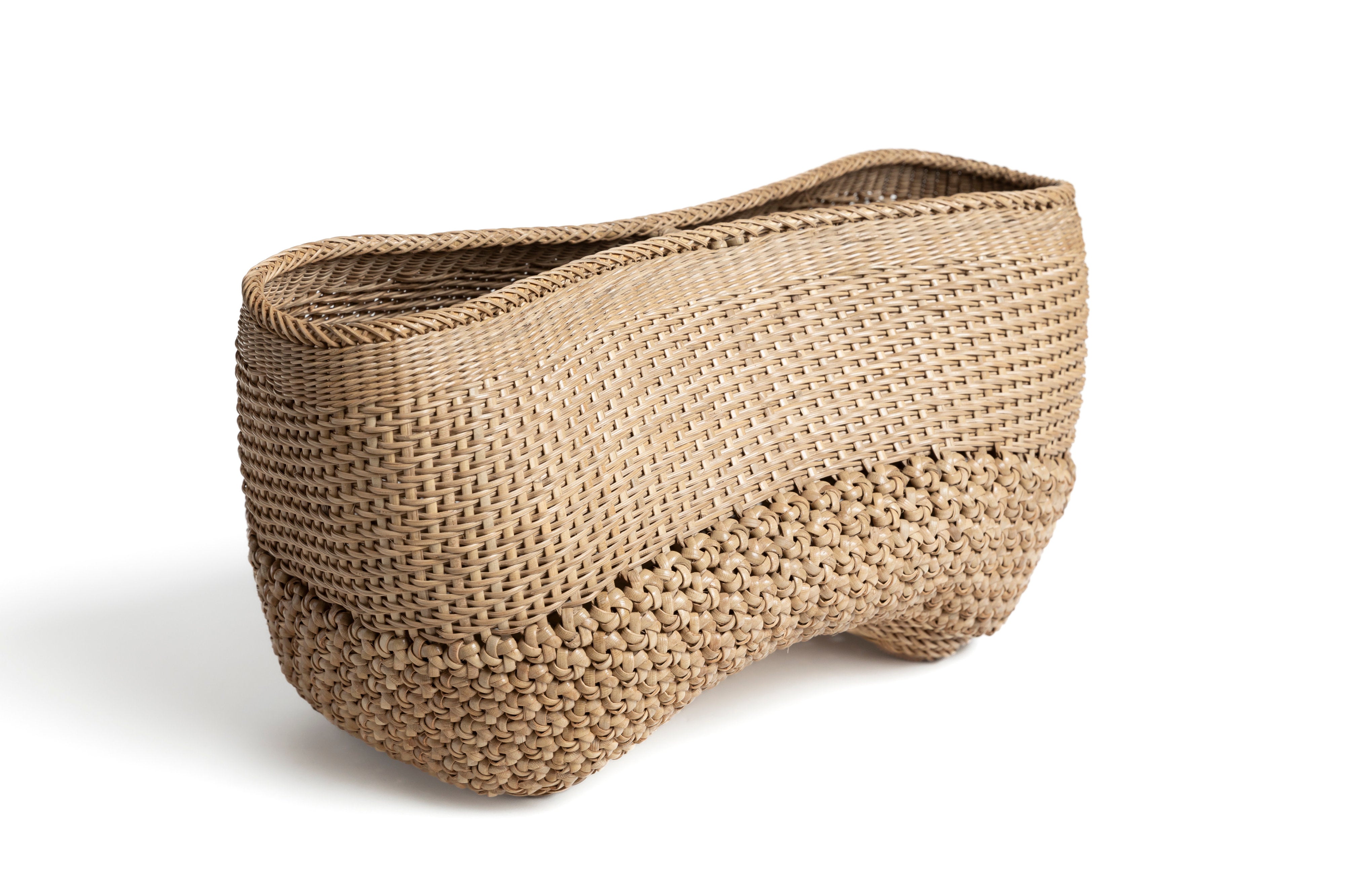 銹籐花結編彎籠 海猫 | 川口 淳平