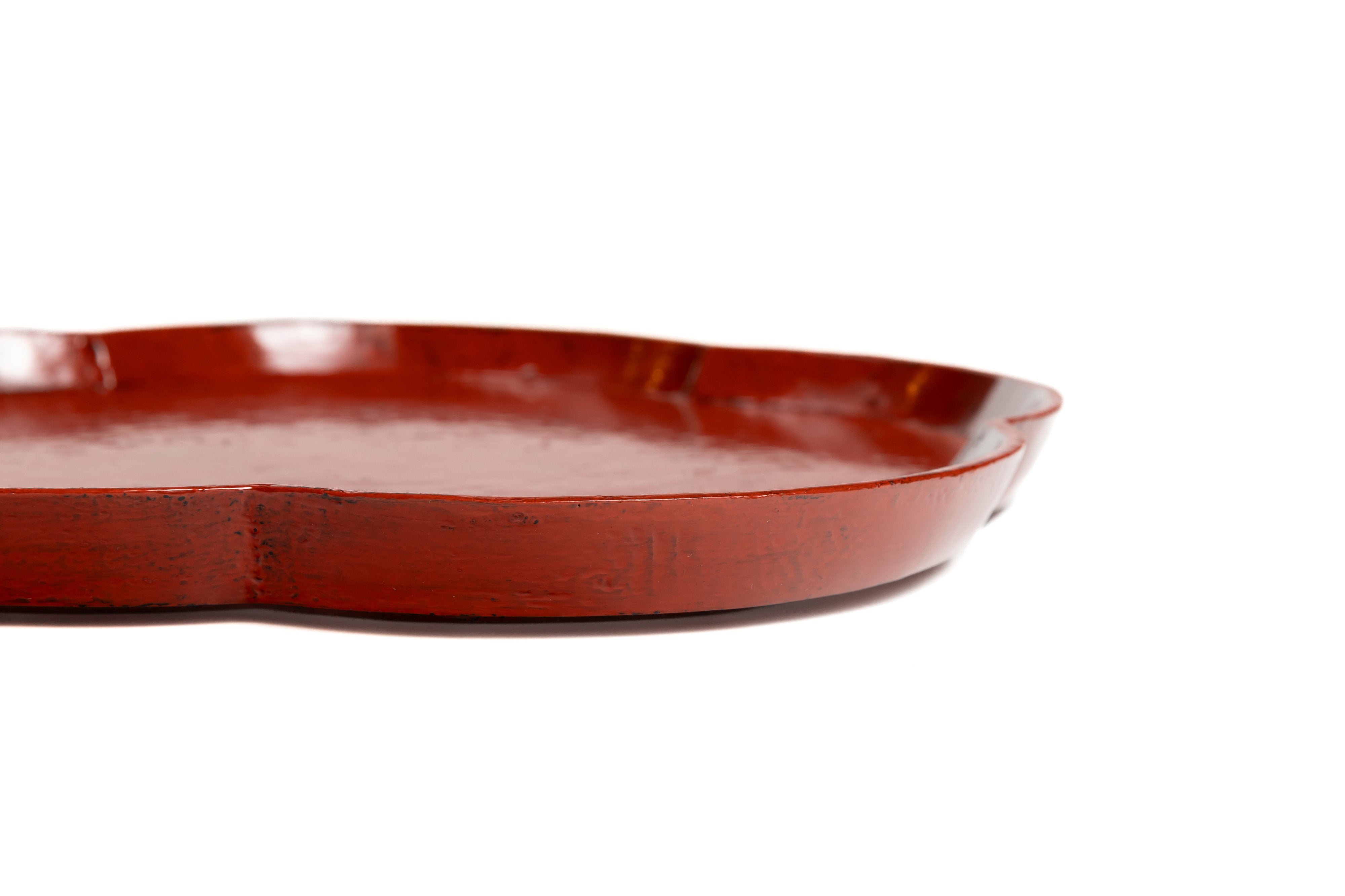 朱漆花形盆 | 松崎 修