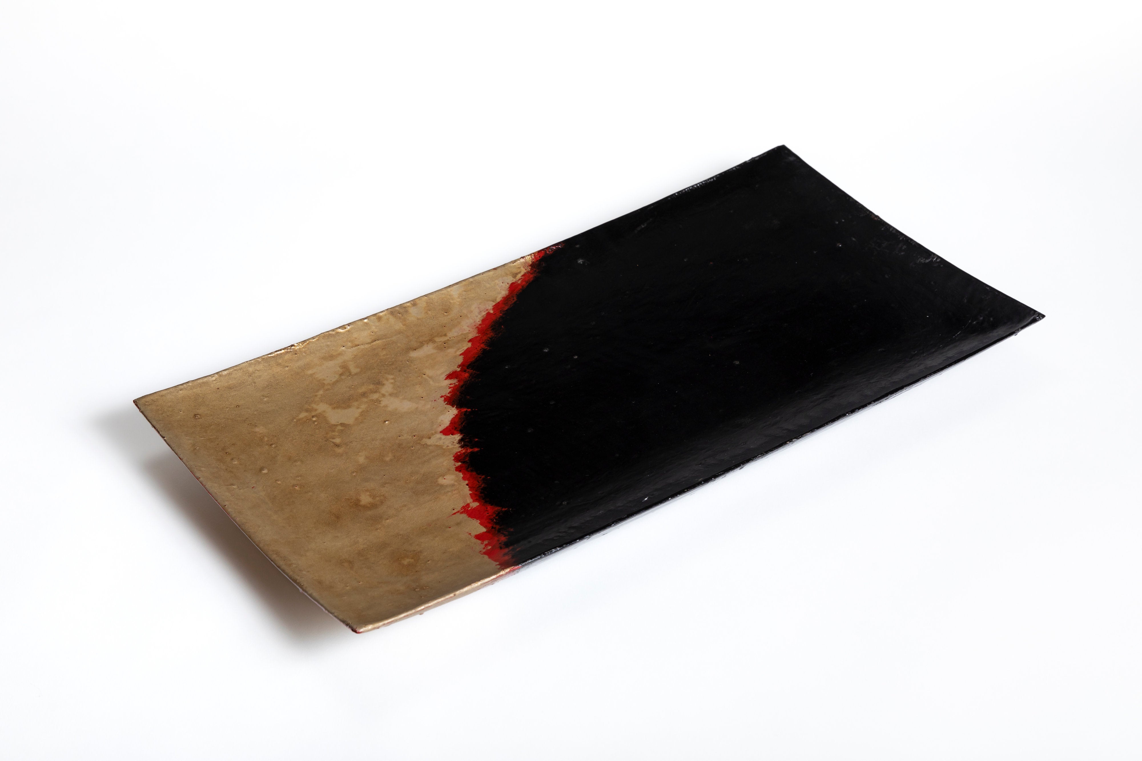 塗分長方皿 | 松崎 修