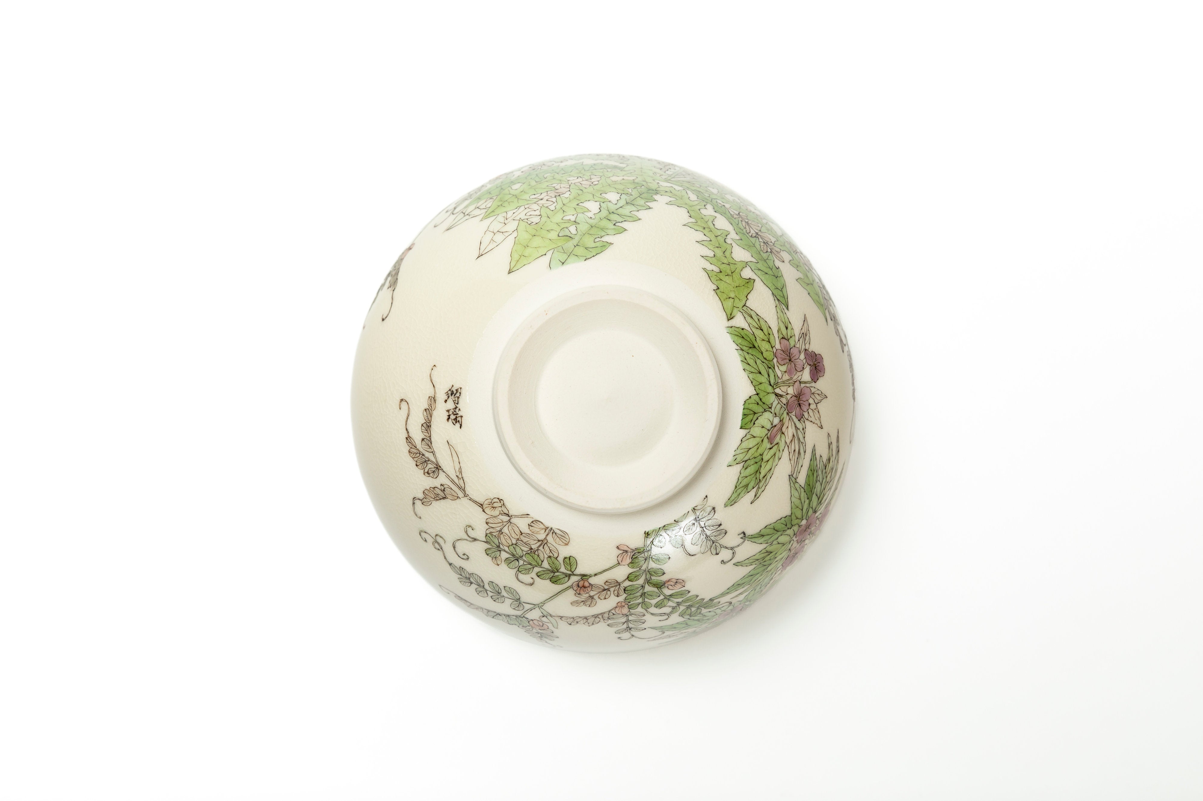 竹内 瑠璃|色絵茶盌「春野に遊ぶ」