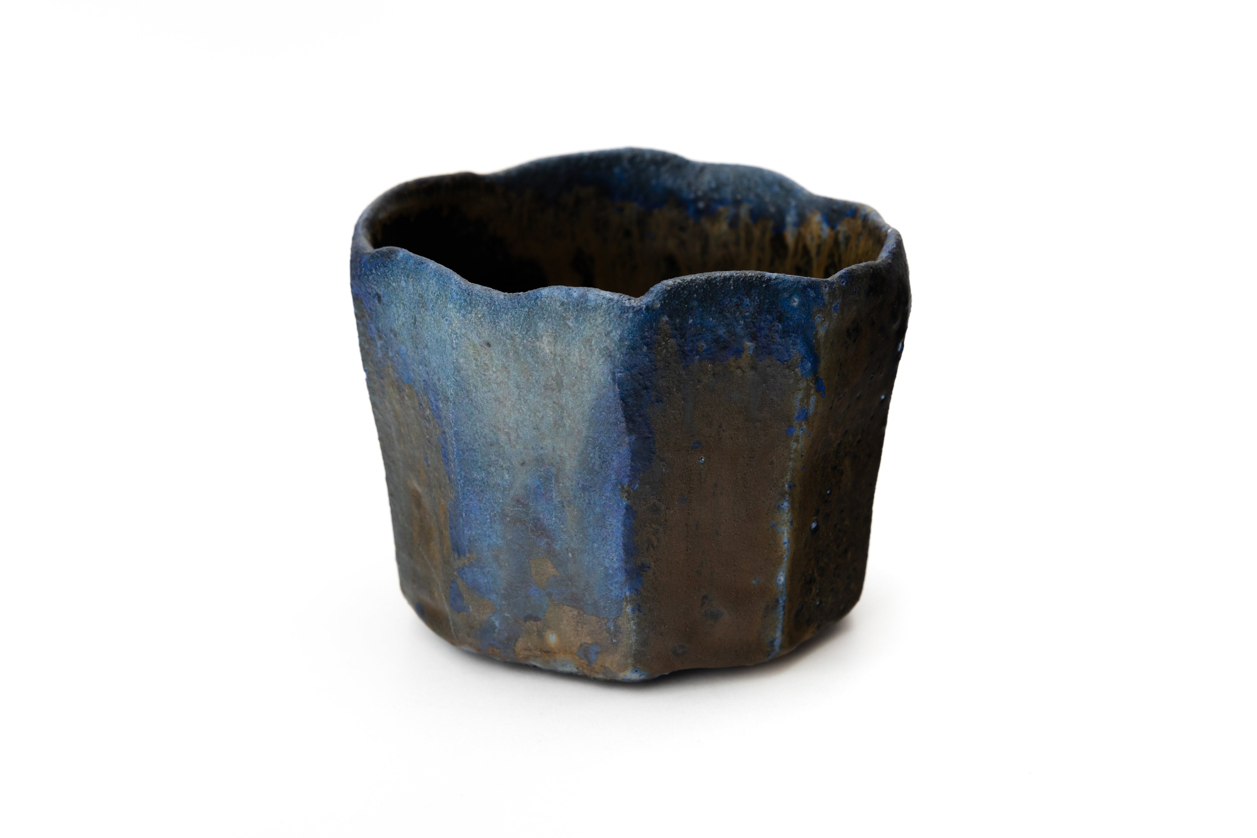 ryokuchaページ Blue and black tea bowl