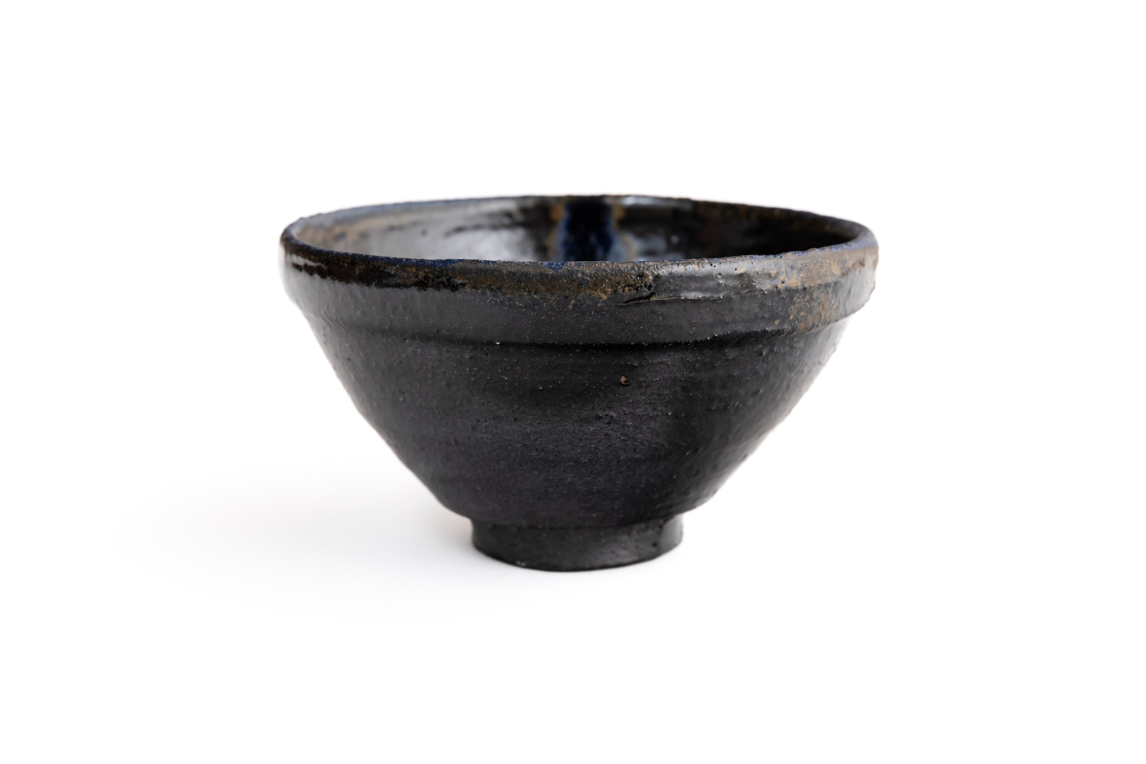 蒼変黒茶盌